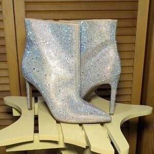 INC International Concepts Glittering Silver Heeled Boots